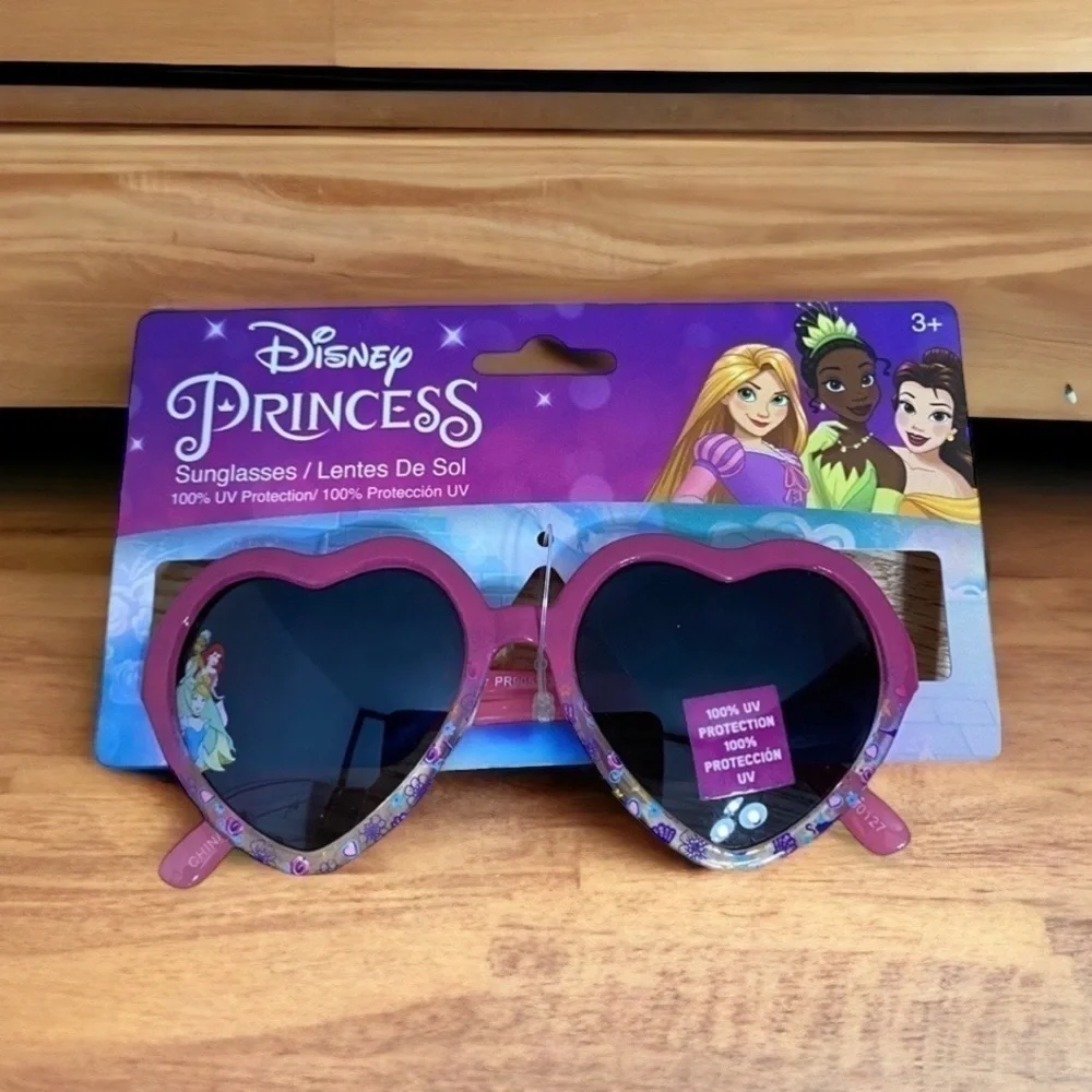 Disney Princess Sunglasses Heart Shape NWT 100% UV Protection Ariel Cinderella